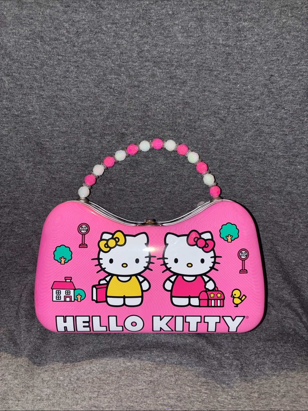 Hello Kitty Pink Mini Top-Handle Bag with Bead Strap